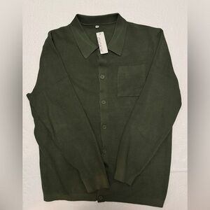 Gigkik Olive Green Men's Cardigan Sweater